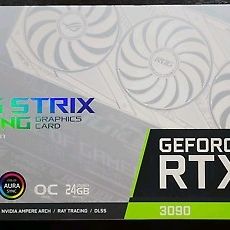 Asus GeForce RTX 3090 ROG Strix GPU Graphics Card White ROG-STRIX-RTX3090-O24G-W