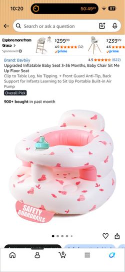 Inflatable Baby Seat for Babies 3-36 Months