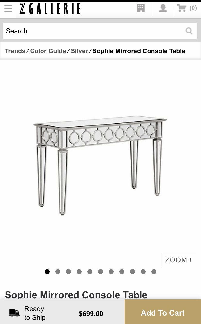 Z Gallerie console Table