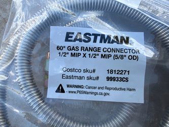 Eastman 60” Gas Range Connector 1/2” MIP x 1/2” MIP – In Package