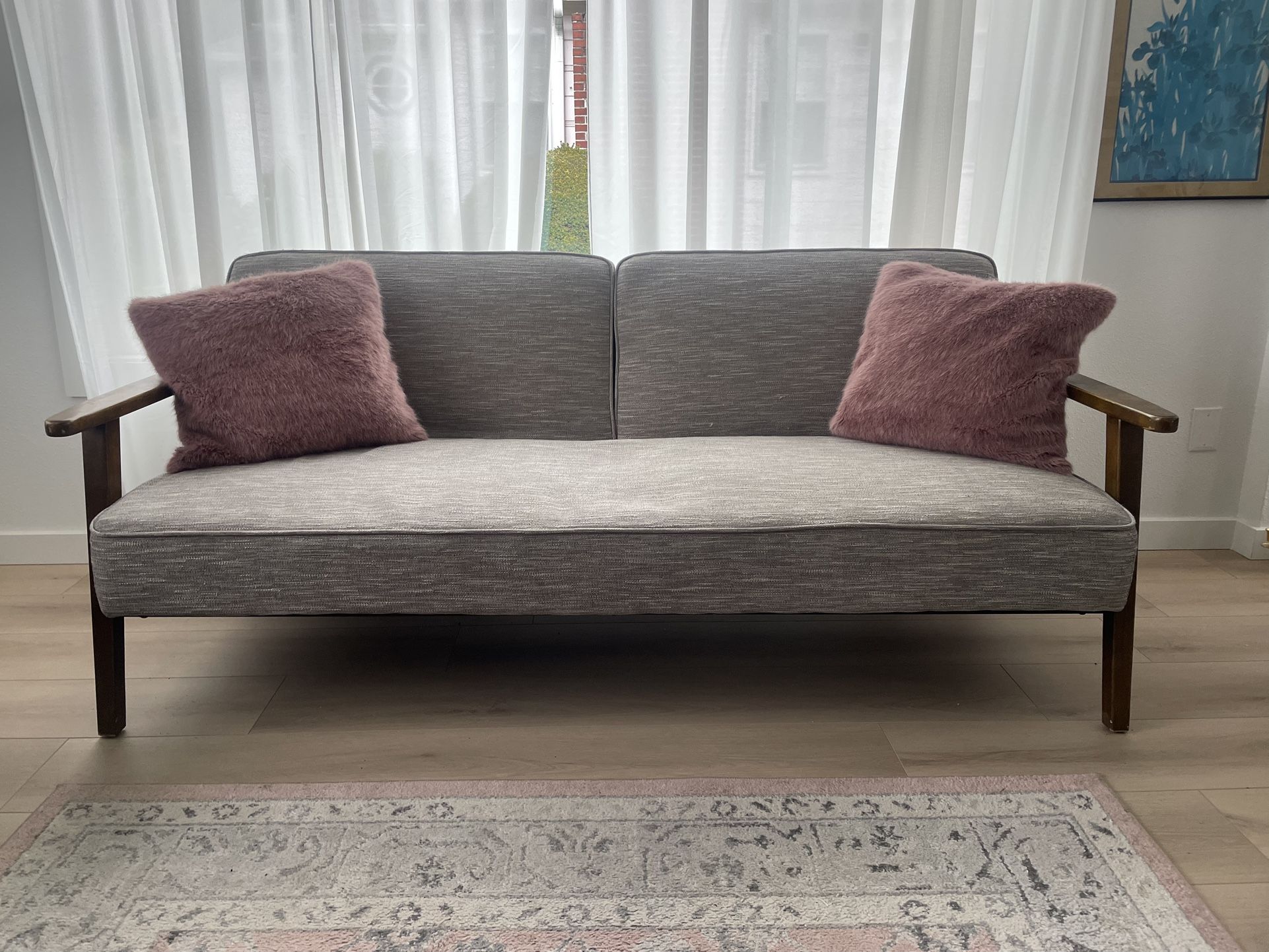 Mid century style futon couch