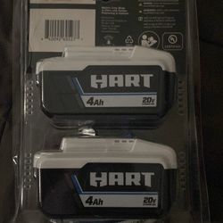 2-pack HART 2-Pack 20 Volts 4.0Ah Lithium-Ion Batteries (Charger Not Included)