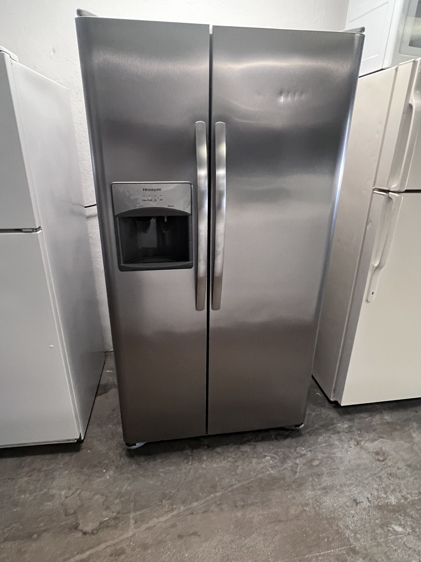 Stainless Steel Side By Side Refrigerator 36” Wide Used 