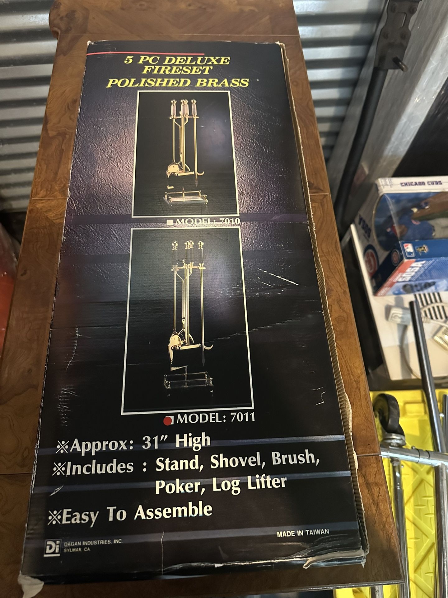 Brand New Never Used Polished Brass Fire Pit Set