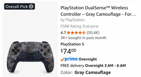 PlayStation DualSense™ Wireless Controller – Gray Camouflage - For PS5, PC, MAC & Mobile
