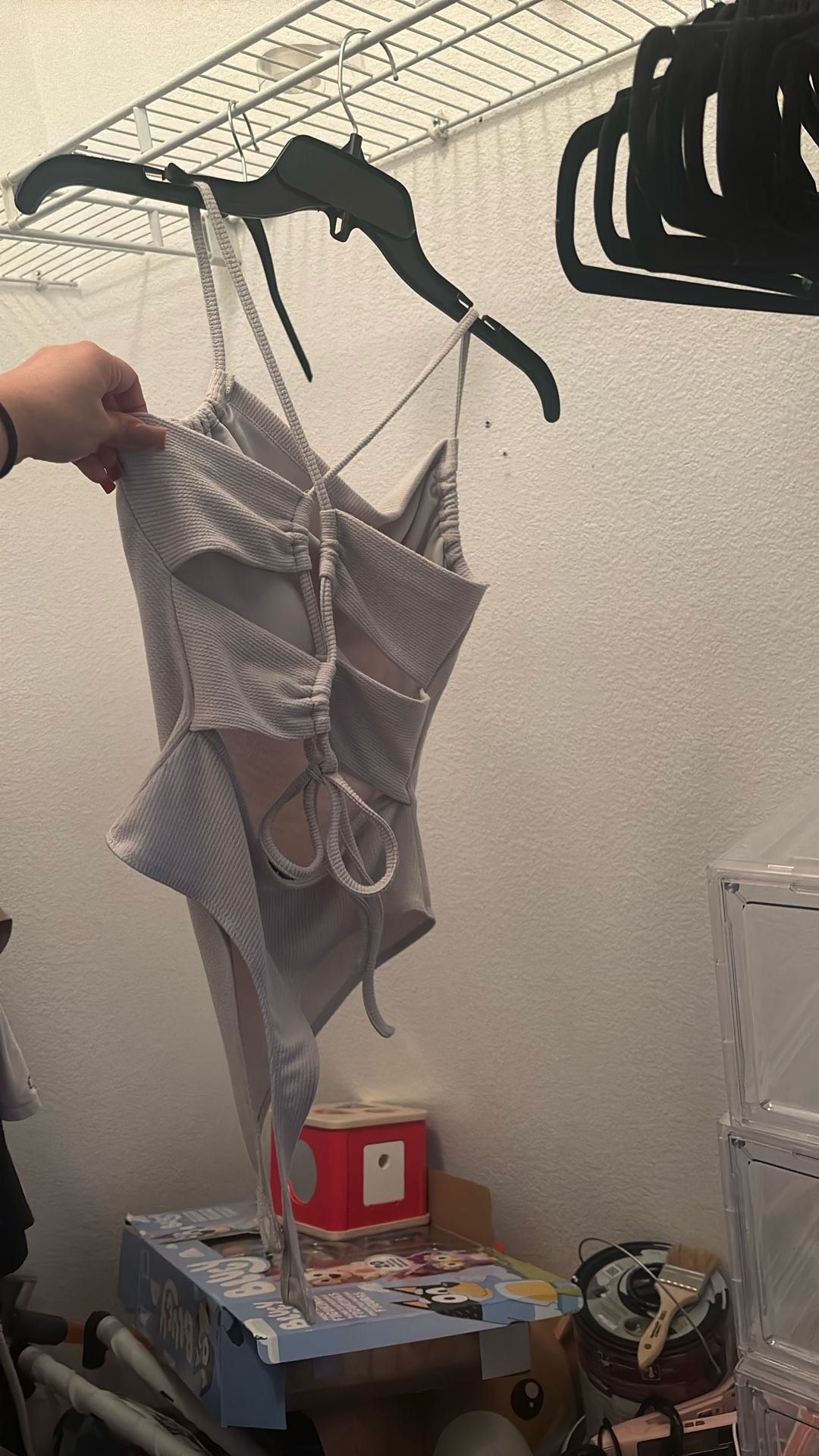 Super Cute Grey Top With Back Opening