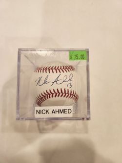 Nick Ahmed Signed Baseball, CofA,  Arizona Diamondbacks