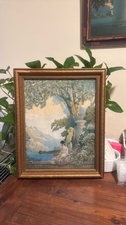 Vintage Chester K. Van Nortwick Framed Print – Romantic Landscape – Art Deco Era