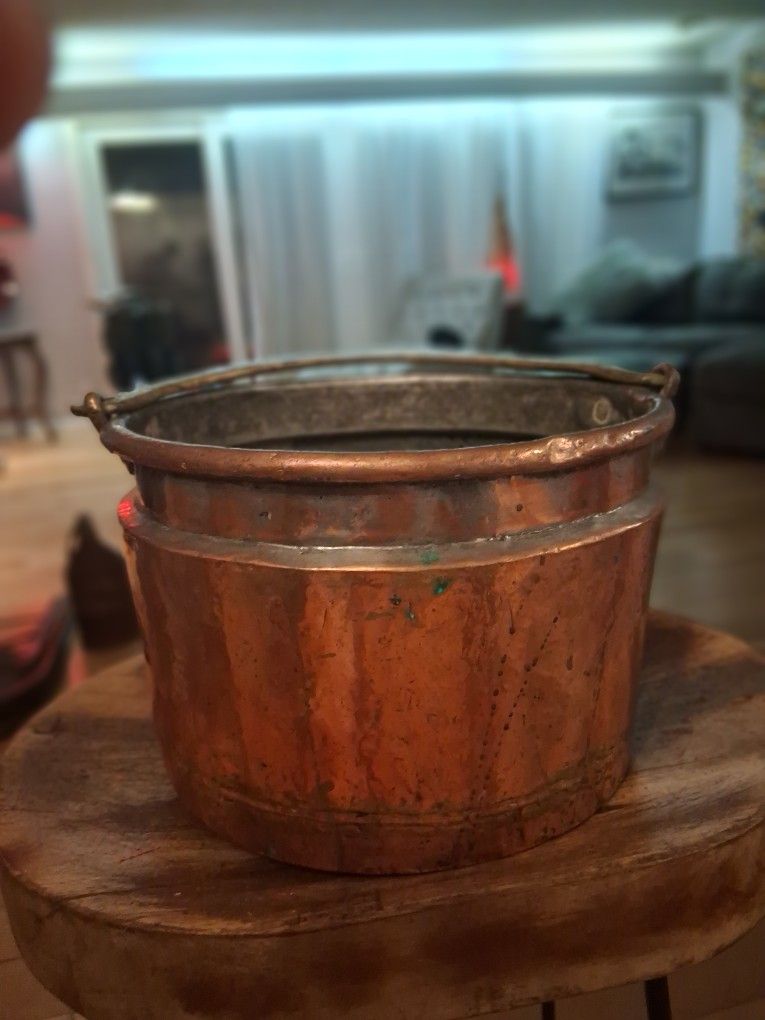 Antique French/Islamic Silver Welded Copper Kettle