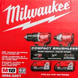 Milwaukee Impact Driver & Impact Wrench (2 Tool Combo)
