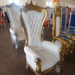 White And Gold Throne Chair ( Ask For Jose)