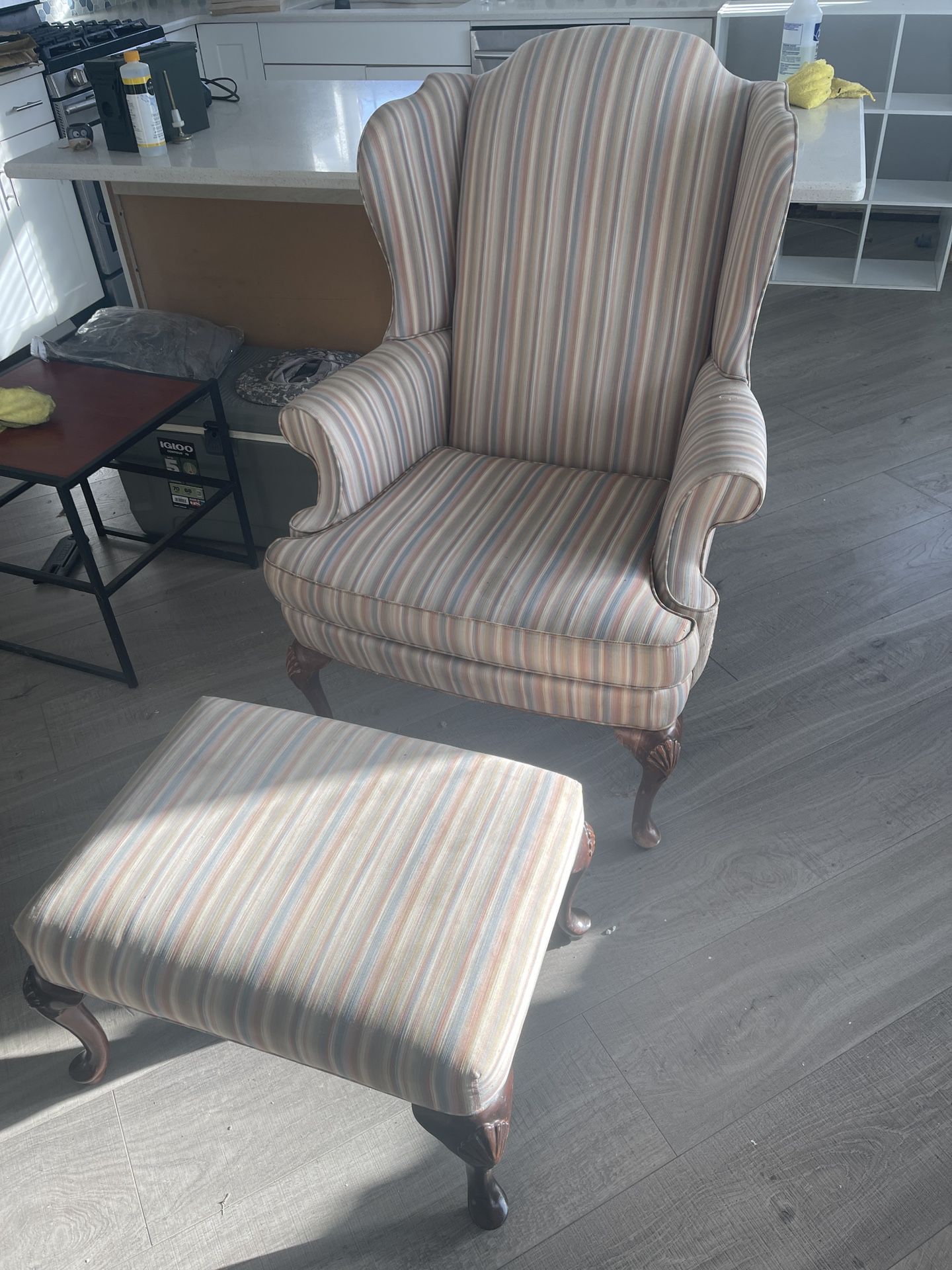 Wingback Chair With Matching Ottoman