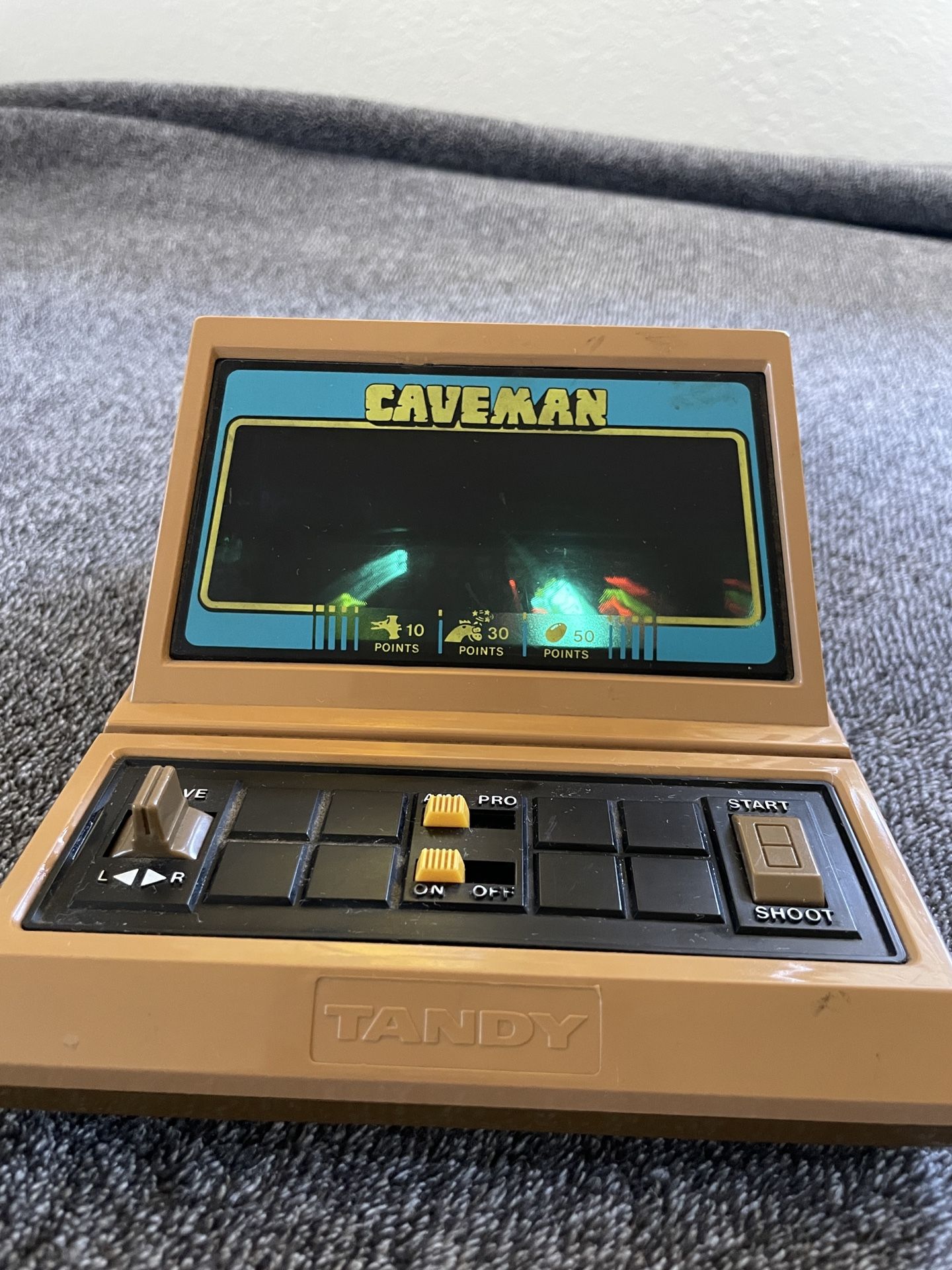Vintage Tandy Caveman 1983 Video Game Tabletop Arcade Game Working Sight & Sound