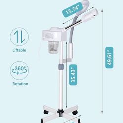 Professional 2 in 1 Facial Steamer for Face Deep Cleaning Ozone Face Steamer with 5X Magnifying Lamp Hot Mist Function 