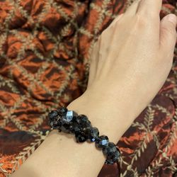 Dark Purple Crystal Beads Bracelet
