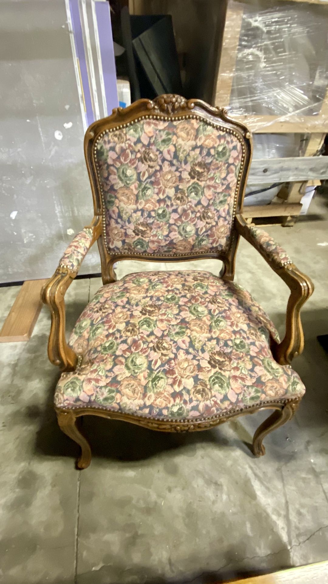 Vintage French Louis XV Style Tapestry Armchair by Chateau D'ax Spa