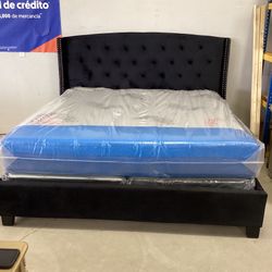 New King Size Bed With Mattress, Memory Foam, Free Deliver