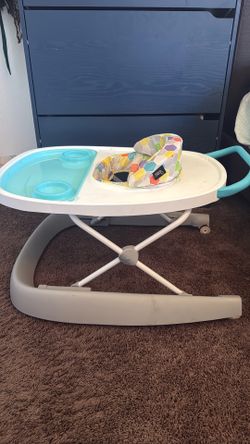 Baby walker , blue white and grey