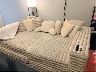 cream boneless couch - price is NOT negotiable