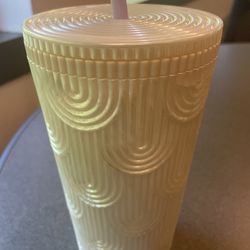 Starbucks, Dining, Venti Pearl White Cup With Light Purple Straw