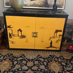 Vintage Antique Asian Cabinet Mid-Century Modern Furniture
