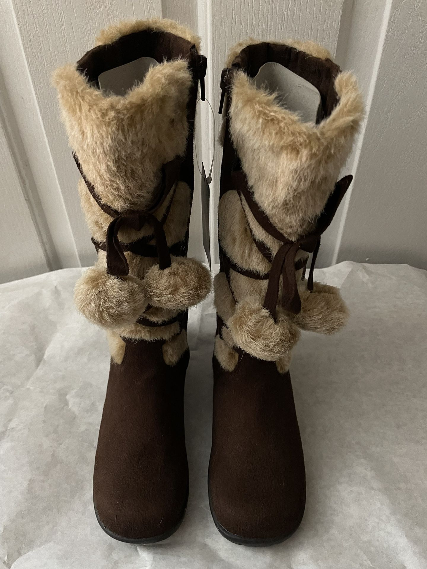 U.S. Polo Association Jessica Faux Fur Boots Women’s Size 5 Zip Up Tall Boots