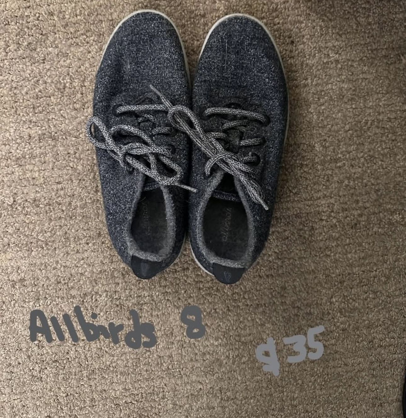 women's all birds wool runners/sneakers size 8