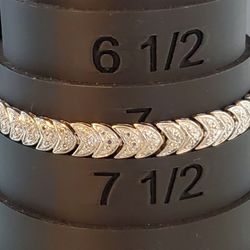 Lab-Created 12CT Round Cut Diamond Chevron Bracelet 14K White Gold Finish