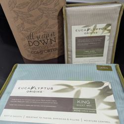 Complete King Bed set,  Sheets, Extra Pillow Cases, Duvet Cover... All BRAND NEW NEVER OPENED