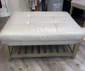 Faux Leather Ottoman