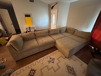Thomasville Modular Sectional Couch + Storage Ottoman (Available 6/24)
