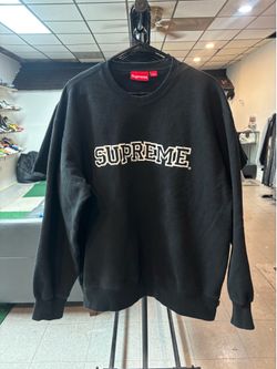 SUPREME SHATTERED LOGO CREWNECK BLACK SIZE LARGE