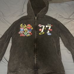 Graphic zip-up hoodie 