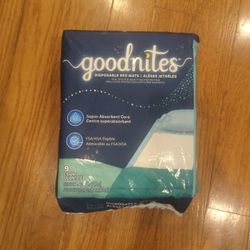 GoodNites Disposable Bed Mats - 9 Count New Sealed Bed Wetting Pads