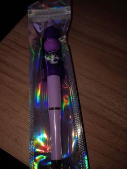 Purple Beaded Ballpoint Pen