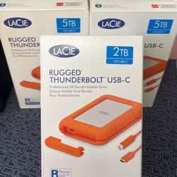 LaCie Rugged Thunderbolt USB-C 5TB & 2TB Hardrives
