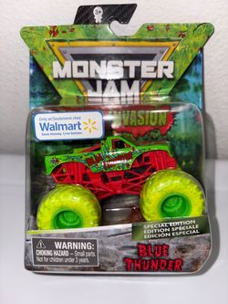 Exclusive Special Edition Monster Jam Zombie Invasion Blue Thunder 1:64 scale