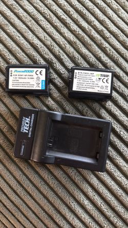 2 Spare Sony Camera Batteries w/ Wall Charger