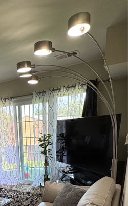 ARTIVA Micah Modern Arched 88” Brushed Steel 5-Light Floor Lamp – Like New