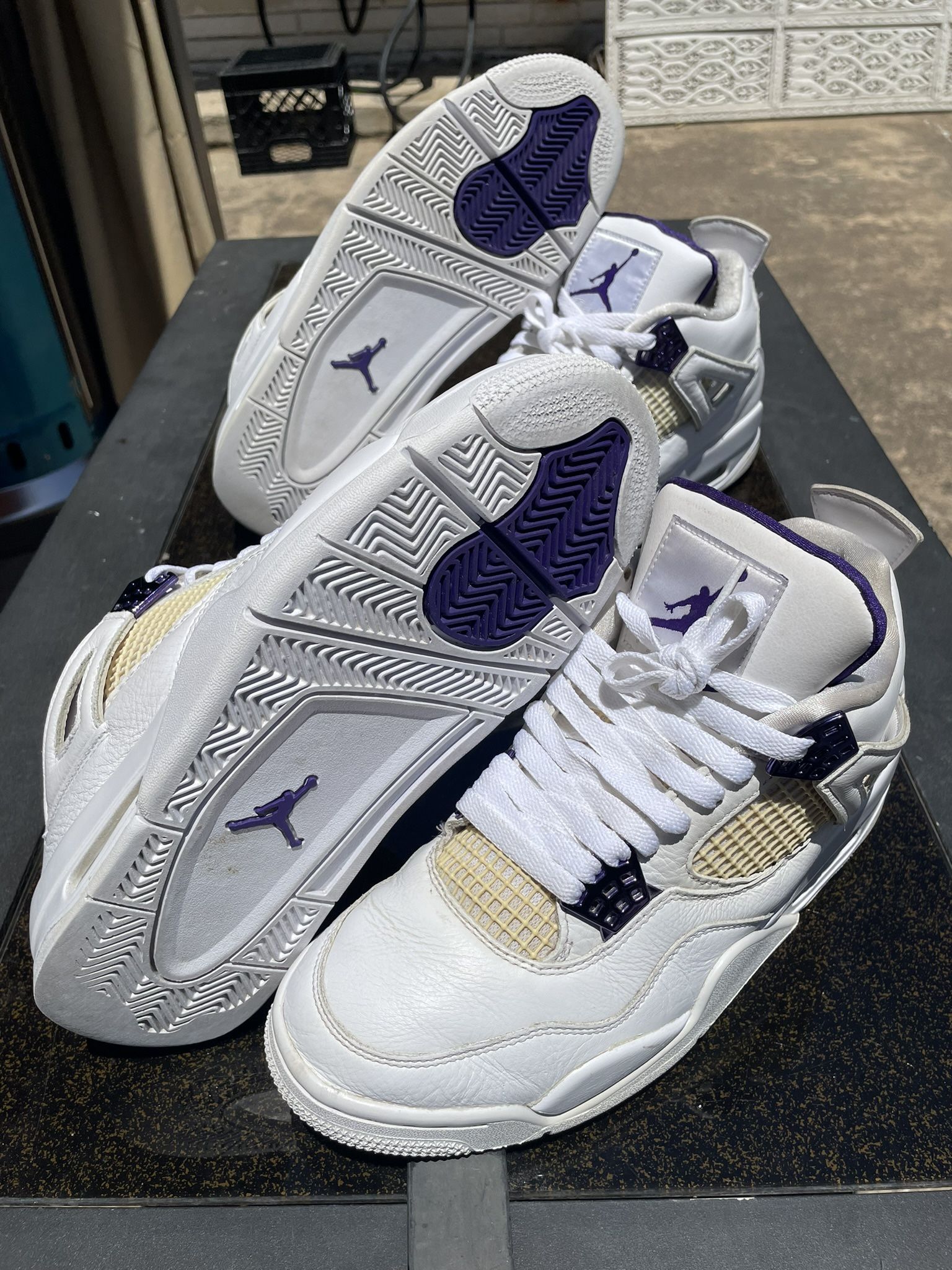 Jordan 4 Retro Metallic Purple Shoe Bundle