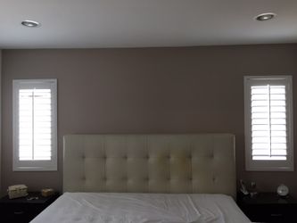 Tufted headboard with two night stands