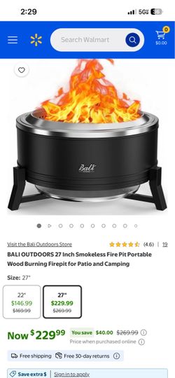 27 Inch Smokeless Fire Pit Portable Wood Burning Firepit for Patio and Camping