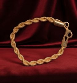 Gold-Tone or silver Twisted Rope Bracelet
