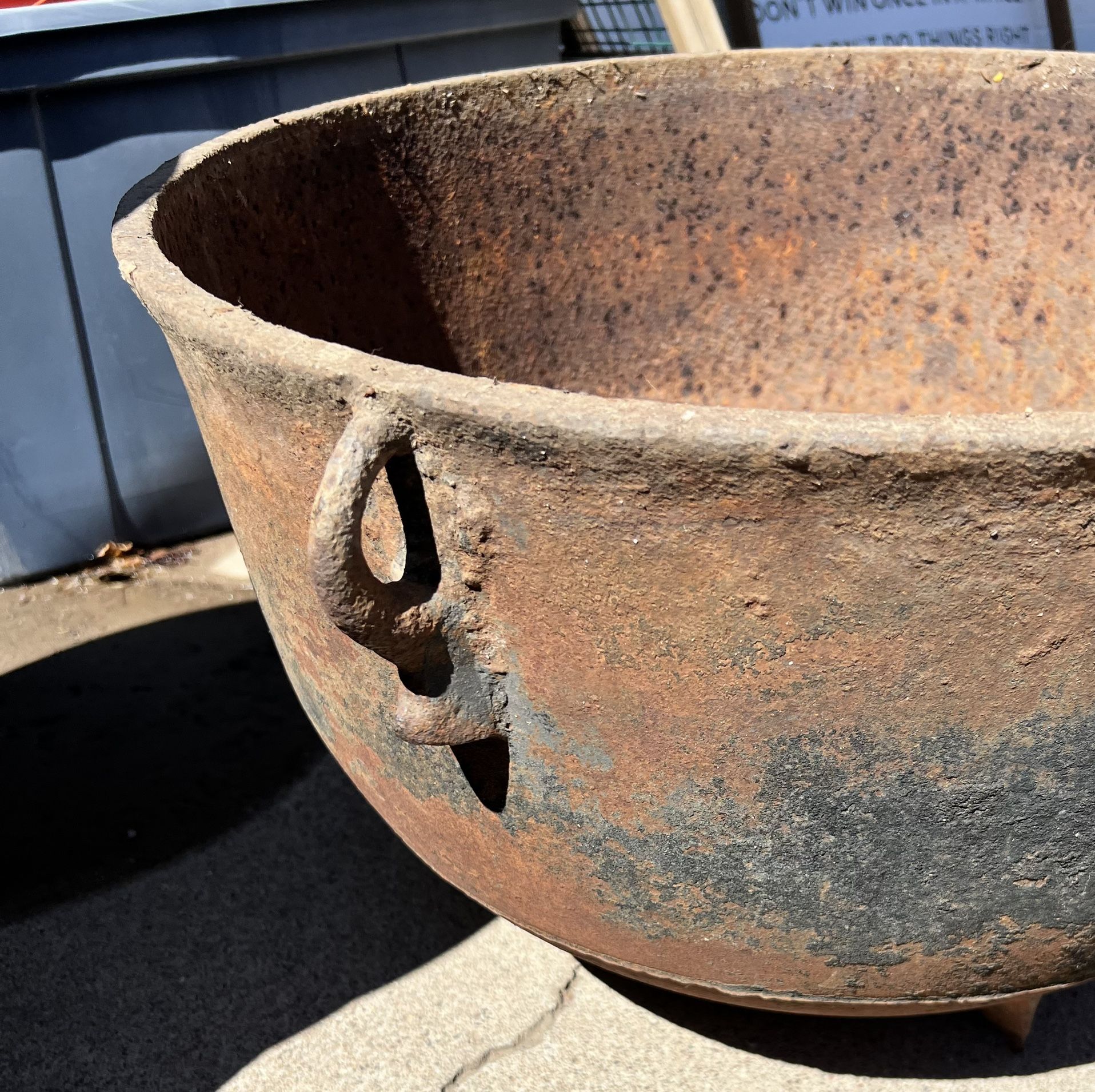 Antique 15 Gallon Cast Iron Cauldron