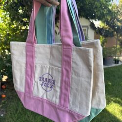 Trader Joes Pastel Mini Tote Bags