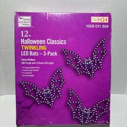 Halloween Classics 12 In Twinkling LED Bats 3-Pack Halloween Decor