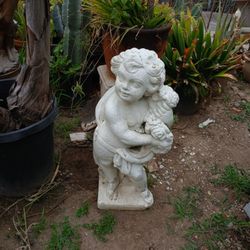 Cast Concrete Spring Cherub Garden Statue