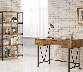 Analiese 3-drawer Writing Desk Antique Nutmeg and Black