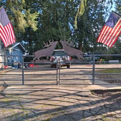 Gates with flagpost holders 