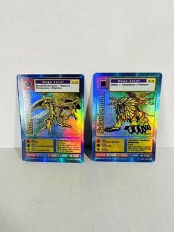 Vintage Herculeskabuterimon St-33 And SaberLeomon St-34 Mega Level Digimon Cards 1999